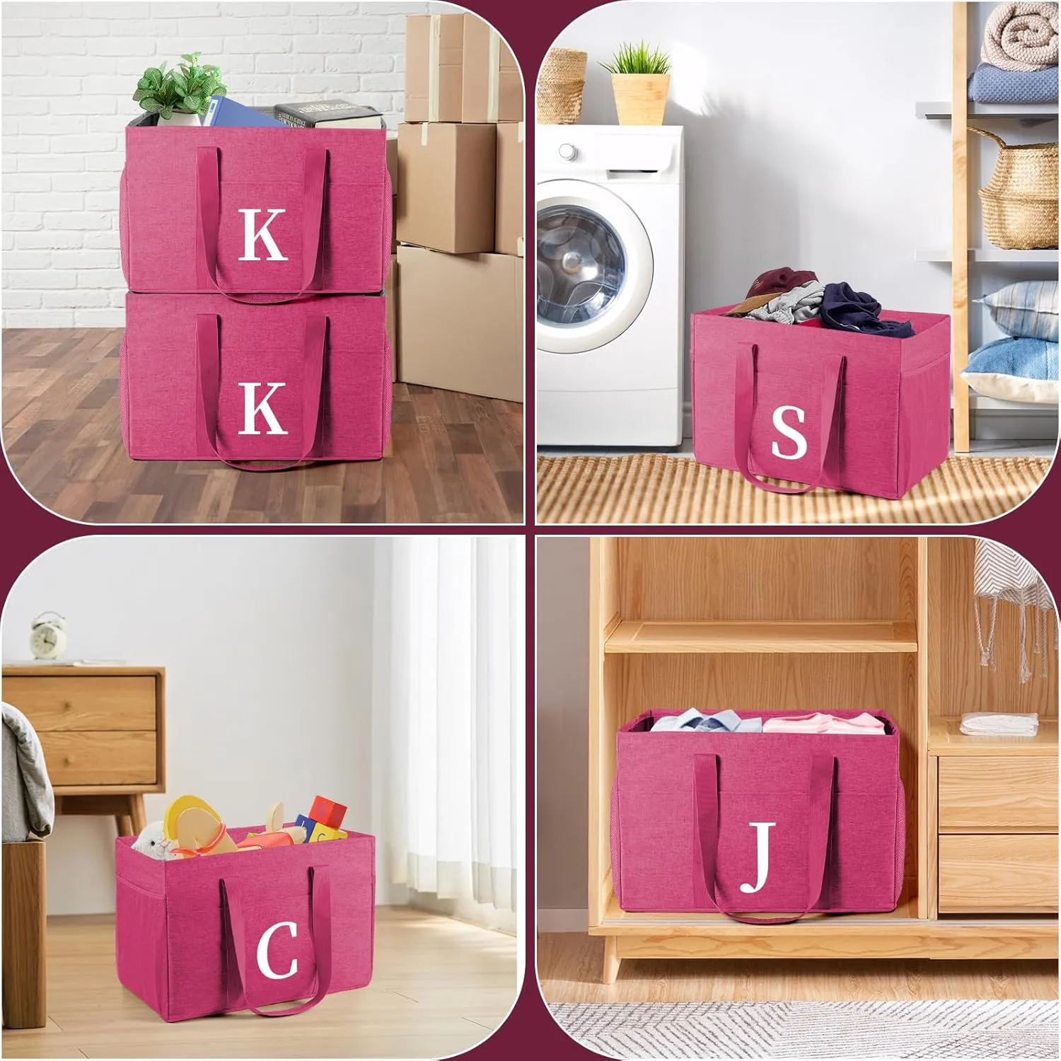 Reusable Grocery Bags Foldable 10 Gallon Extra Large Utility Tote Bag with Zipper Top and Handle Birthday Gifts for Women Mothers Day Gifts for Mom Grandma