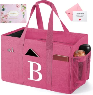 Reusable Grocery Bags Foldable 10 Gallon Extra Large Utility Tote Bag with Zipper Top and Handle Birthday Gifts for Women Mothers Day Gifts for Mom Grandma