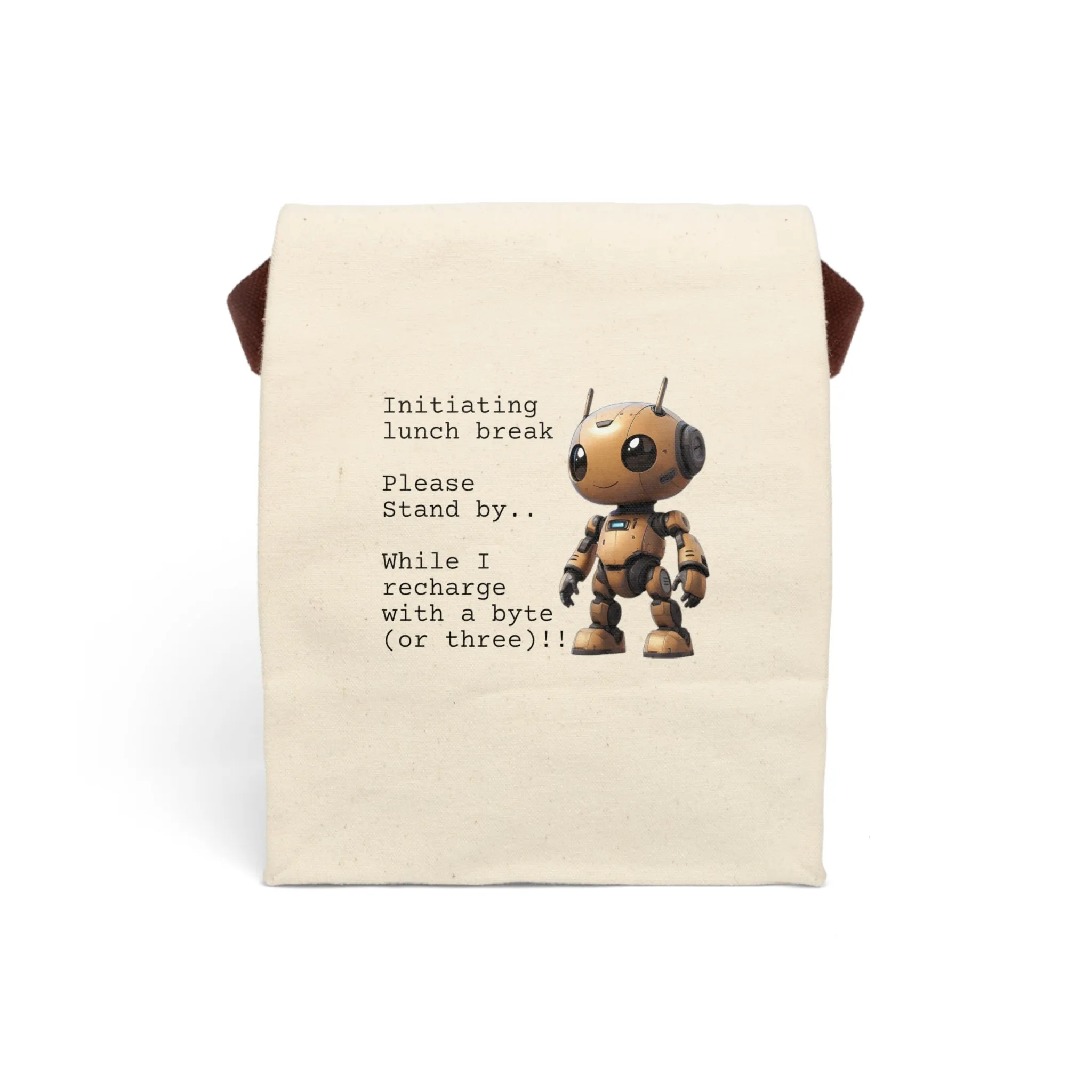 Robot Recharge Canvas Lunch Bag