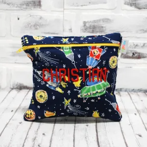 Rockets in Space Personalized Reusable Food Bag