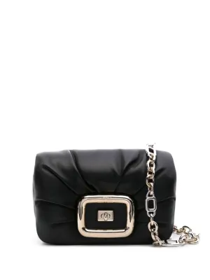 ROGER VIVIER Elegant Leather Handbag with Gold Hardware