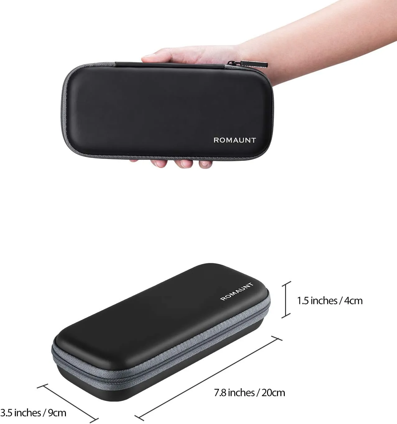 ROMAUNT Travel Carrying Case Compatible with Nespresso OrignalLine Capsules, Accessory for Portable Espresso Maker Protective Coffee Pods Holder with Foam PU Material Hold 10 Pods（black）