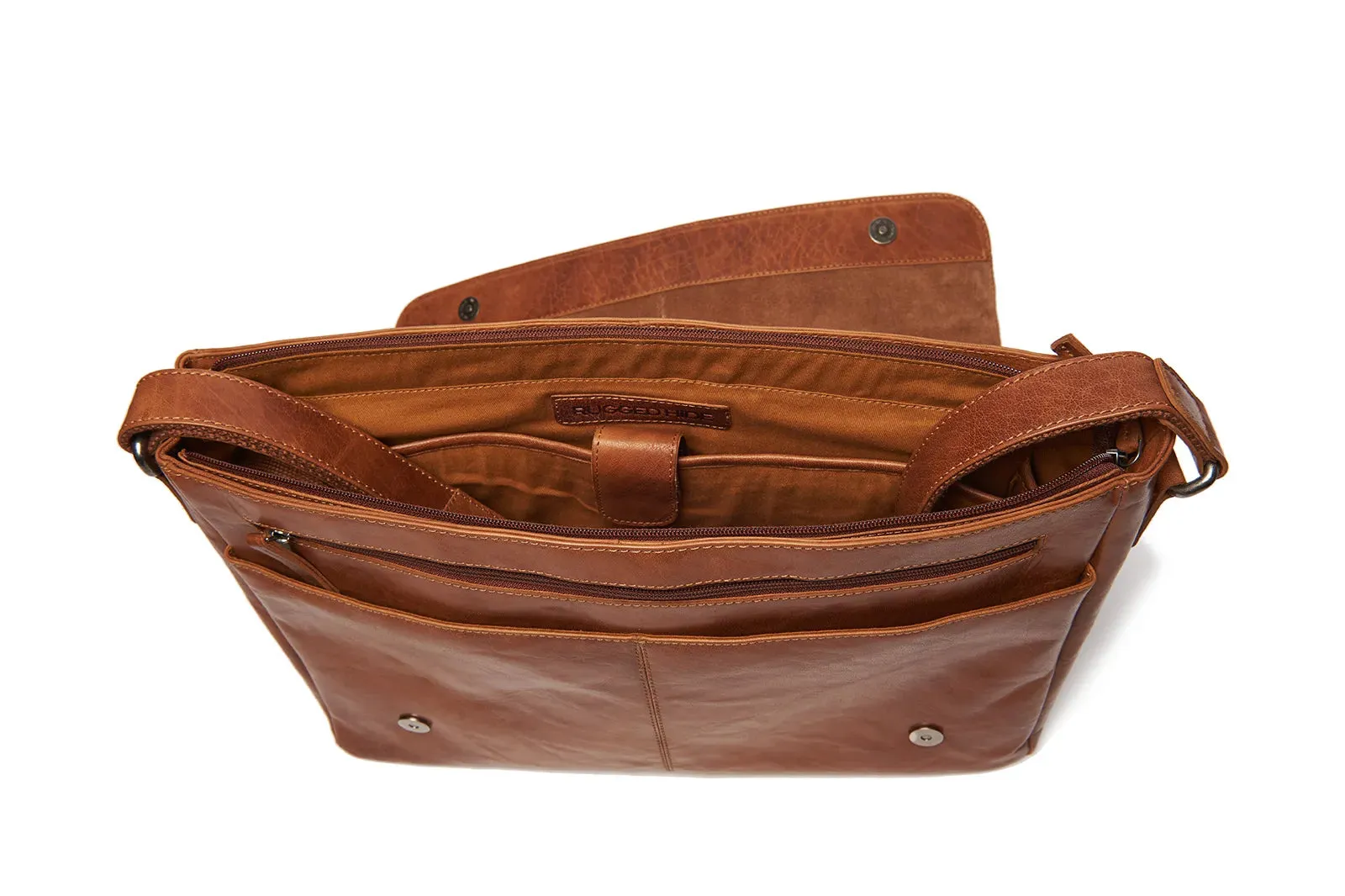 Rugged Hide RH-1380 Issac Large Leather Laptop Satchel Bag