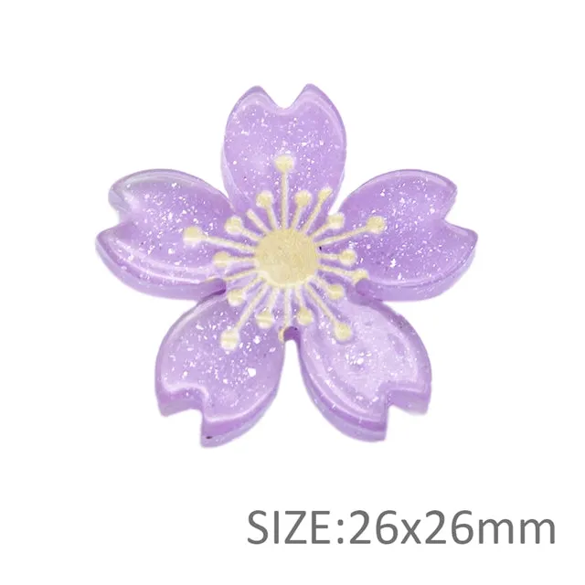 • Sakura •  Flatback Resin Embellishment Bow Centres • 5 Colours 2 pieces