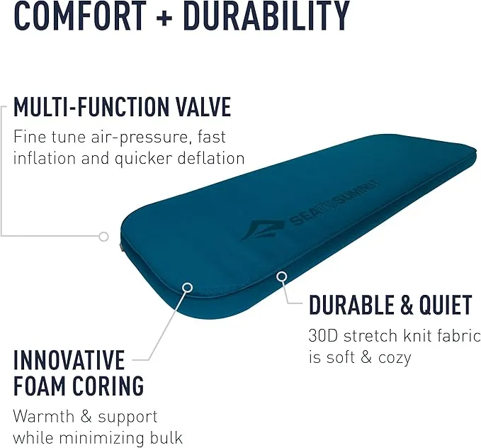 Sea to Summit Comfort Deluxe Self-Inflating Foam Camping Mattress, Regular (72 x 25 x 4 inches)