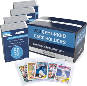 Semi Rigid Card Holder | PSA Graded Card Sleeves & Holder, PSA Cards Sleeves, Sports Saver SGC Slab Sleeve, #1 Hard Sleeve for Cards Grading Submission Approved for BGS, CSG, Clear TCG Protector.