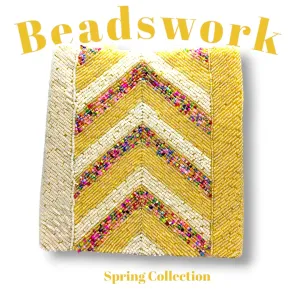 Shahi Clutches - Handcrafted Golden Mosaic Clutch for Women, Pakistani Handmade Product