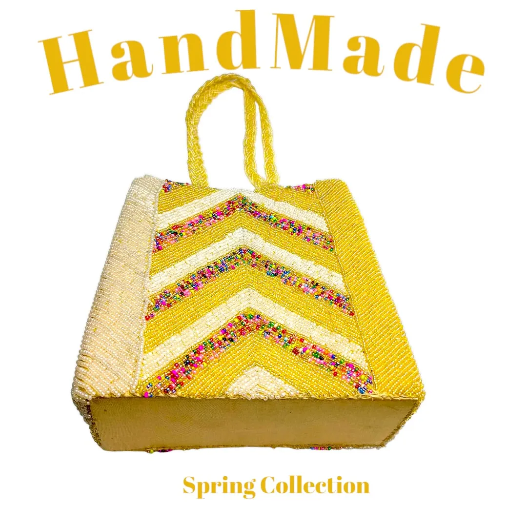 Shahi Clutches - Handcrafted Golden Mosaic Clutch for Women, Pakistani Handmade Product