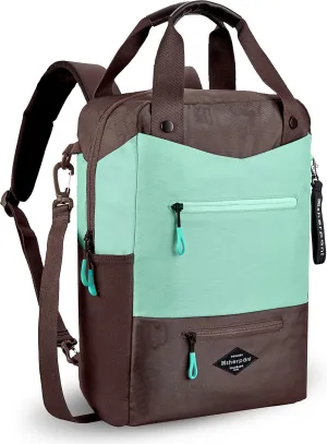 Sherpani Camden, Convertible Backpack Tote, Travel Backpack Purse, Laptop Backpack, Recycled Nylon Backpack, Crossbody Bags for Women Fits 15 Inch Laptop (Seagreen)