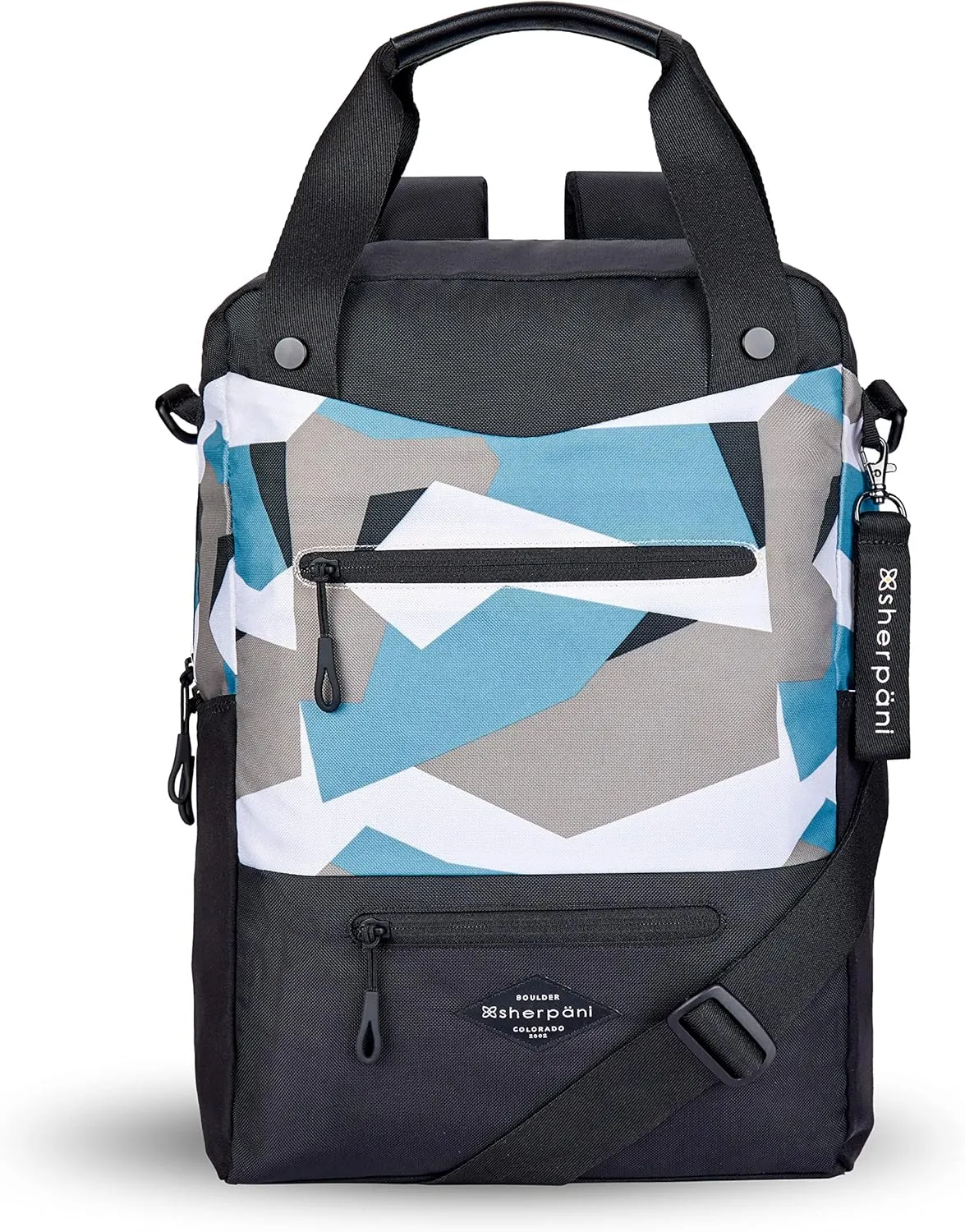 Sherpani Camden, Convertible Backpack Tote, Travel Backpack Purse, Laptop Backpack, Recycled Nylon Backpack, Crossbody Bags for Women Fits 15 Inch Laptop (Summer Camo)
