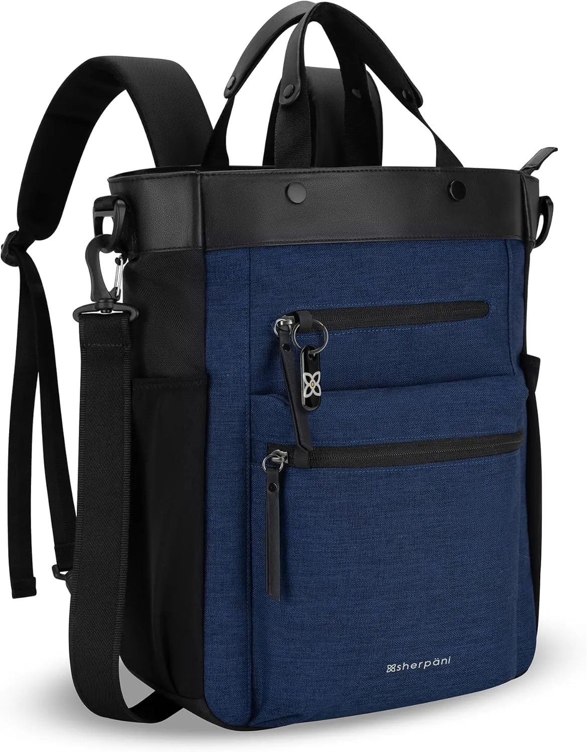Sherpani Soleil, Anti Theft Convertible Backpack, 3 in 1 Tote Bag, Crossbody Bag, Cross Body Purse, 18L Travel Backpack, Travel Gifts for Women, RFID Protection, Fits 15” Laptop (Indigo)