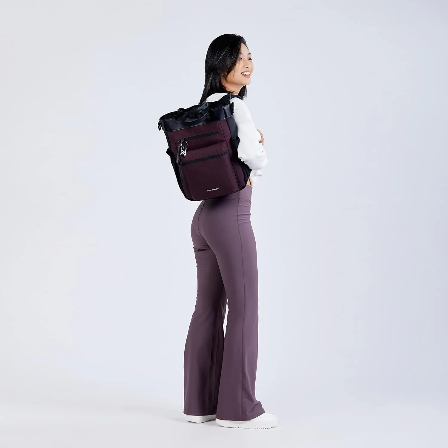 Sherpani Soleil, Anti Theft Convertible Backpack, 3 in 1 Tote Bag, Crossbody Bag, Cross Body Purse, 18L Travel Backpack, Travel Gifts for Women, RFID Protection, Fits 15” Laptop (Merlot)