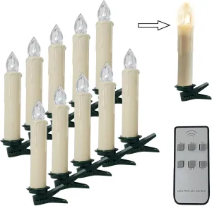 Short Candlesticks LED Taper Candle, Remote Candle Sticks Battery Operated Chandelier Flameless Candles with Clip Flickering Warm White Lights for Wedding Party Baroque Chandelier,4inches