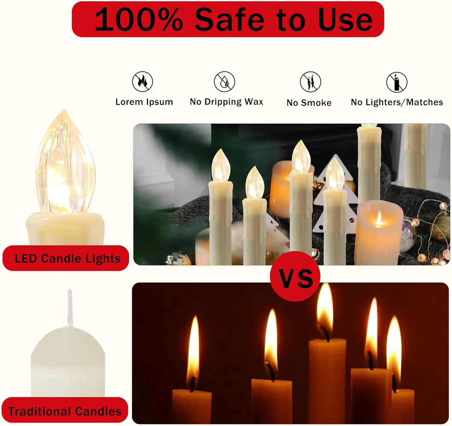 Short Candlesticks LED Taper Candle, Remote Candle Sticks Battery Operated Chandelier Flameless Candles with Clip Flickering Warm White Lights for Wedding Party Baroque Chandelier,4inches