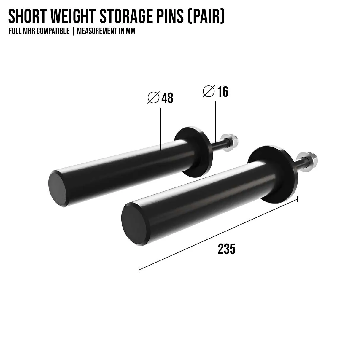 Short Weight Storage Pins, Pair | MRR Compatible