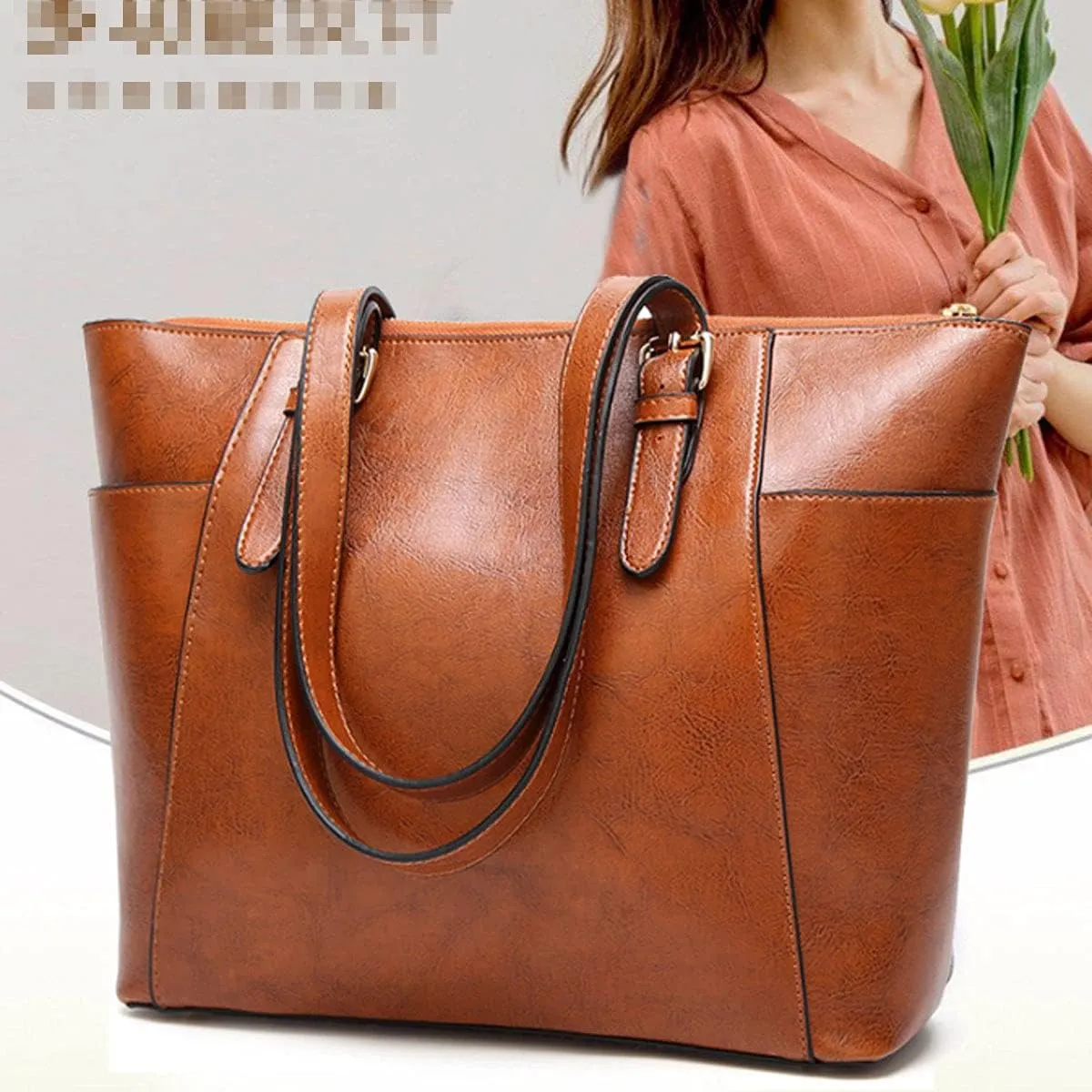 Shoulder Bags Handbags and Purses for Women Smooth PU Leather Top-Handle Bags Totes