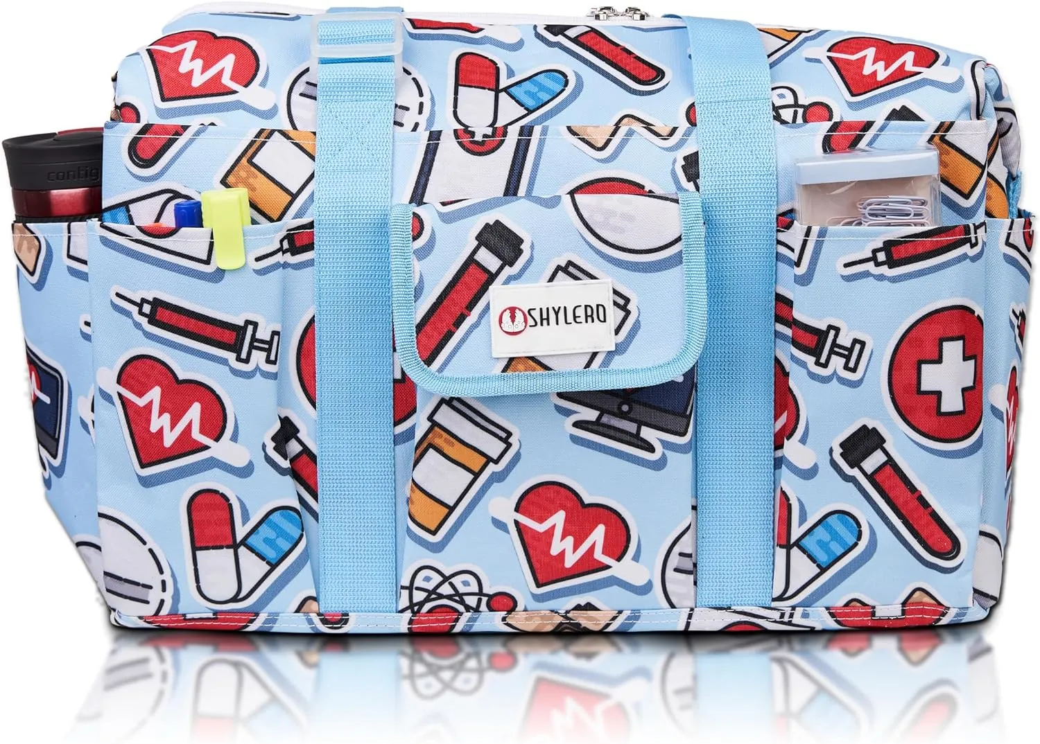 SHYLERO Nurse Bag with 21 Pockets - Big, Waterproof Medical Utility Tote for Daily Use