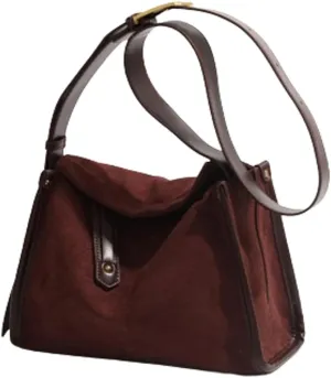 Slouchy Suede Boston Bag Women Crescent Satchels Shoulder Bag Cute Crossbody Purse Trendy Top-handle Travel Tote Handbag