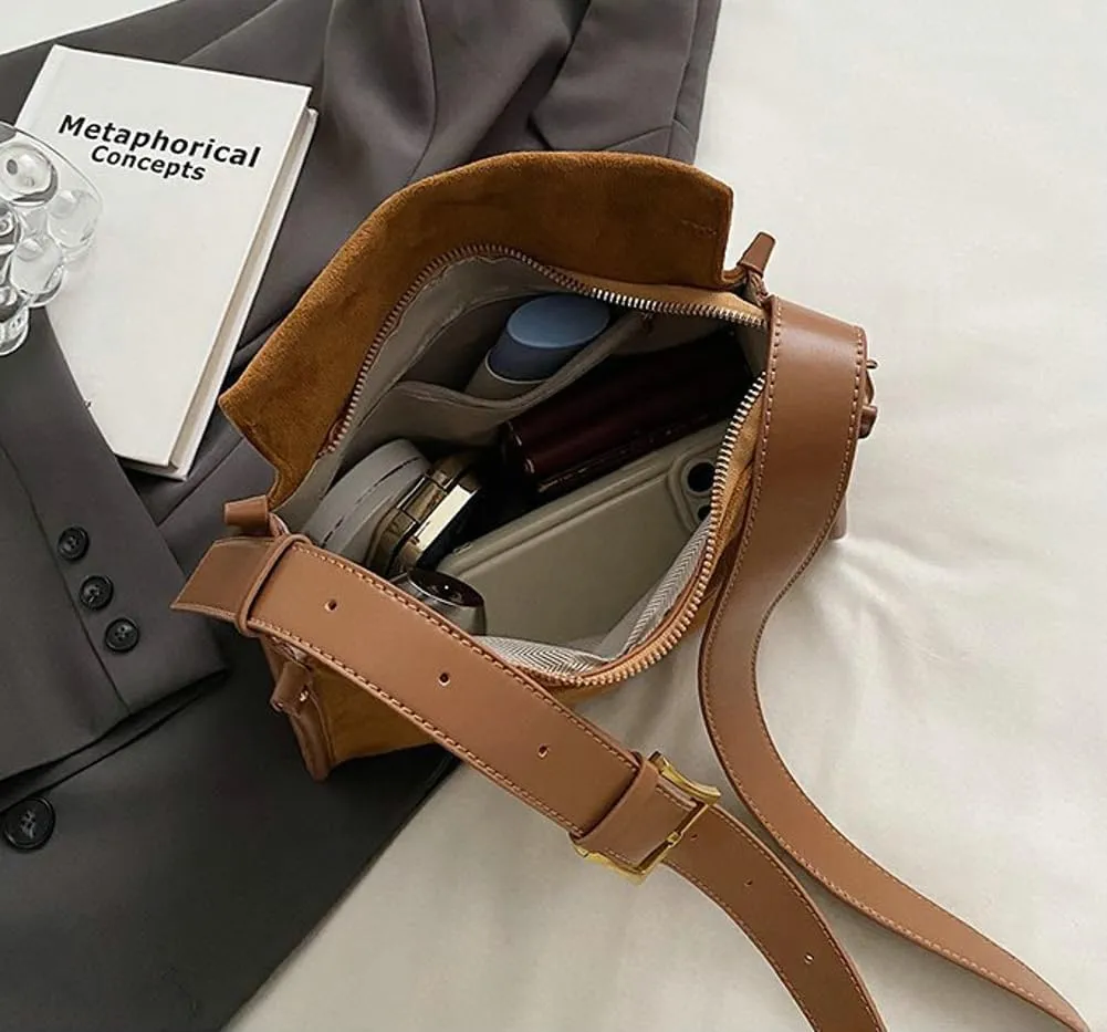 Slouchy Suede Boston Bag Women Crescent Satchels Shoulder Bag Cute Crossbody Purse Trendy Top-handle Travel Tote Handbag