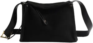 Slouchy Suede Boston Bag Women Crescent Satchels Shoulder Bag Cute Crossbody Purse Trendy Top-handle Travel Tote Handbag