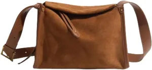 Slouchy Suede Boston Bag Women Crescent Satchels Shoulder Bag Cute Crossbody Purse Trendy Top-handle Travel Tote Handbag