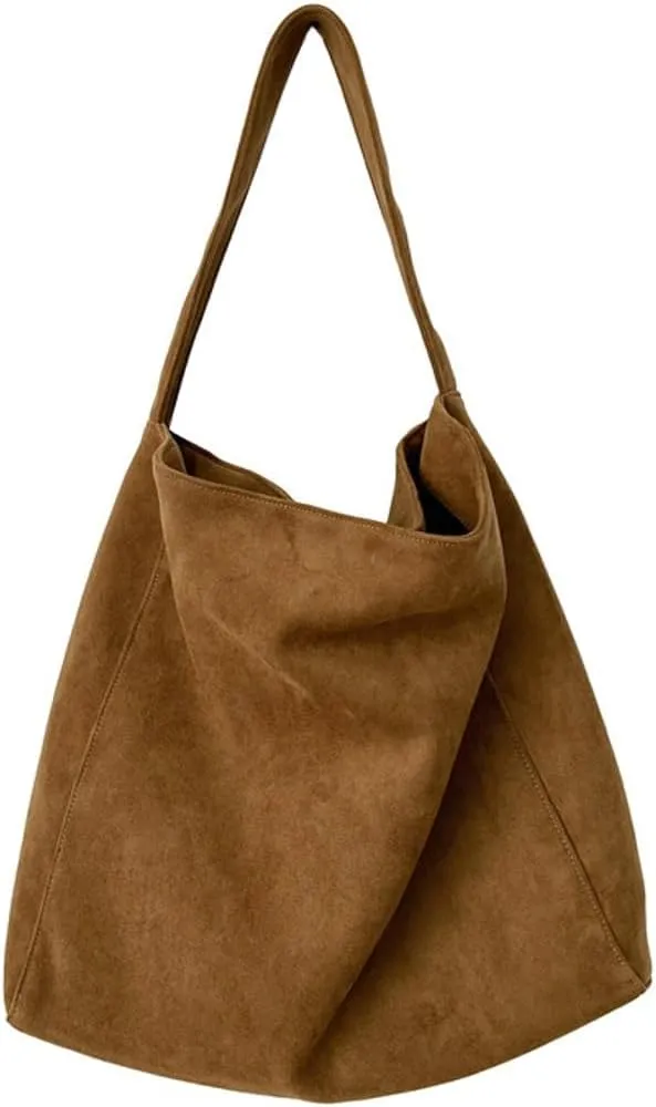 Slouchy Suede Hobo Bags Women Crescent Satchels Shoulder Bag Crossbody Purse Corduroy Top-handle College Tote Handbag