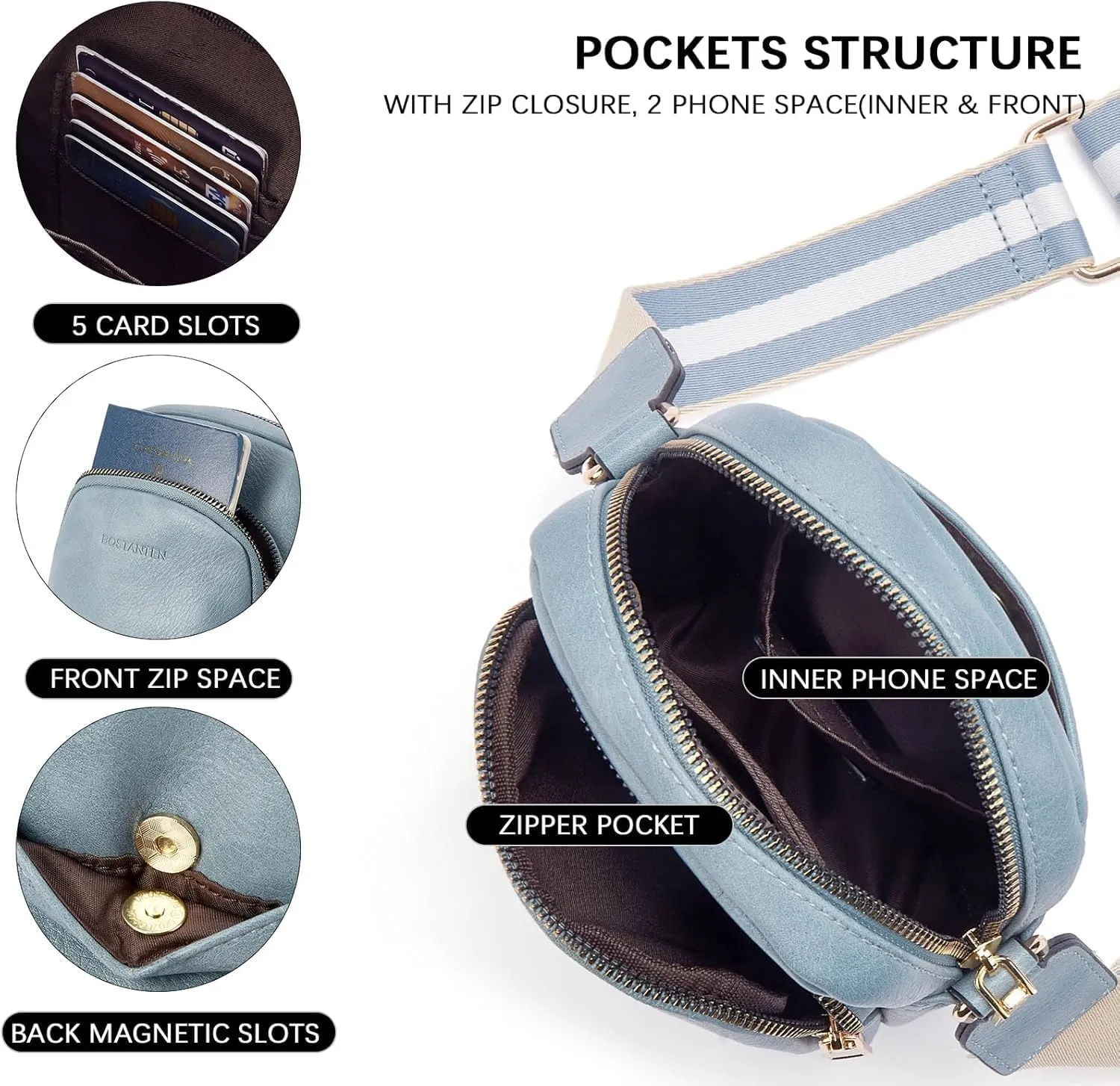 Small Crossbody Bags for Women Designer Zip Cell Phone Purse Shoulder Handbags Wallet with Card Slots