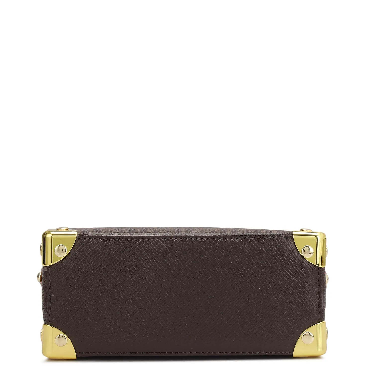 Small Monogram Leather Satchel - Chocolate
