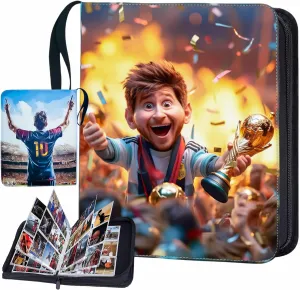 Soccer Card Binder, 9 Pocket with 40 Removable Sleeves, 720 Pockets, Waterproof, Oil Resistant
