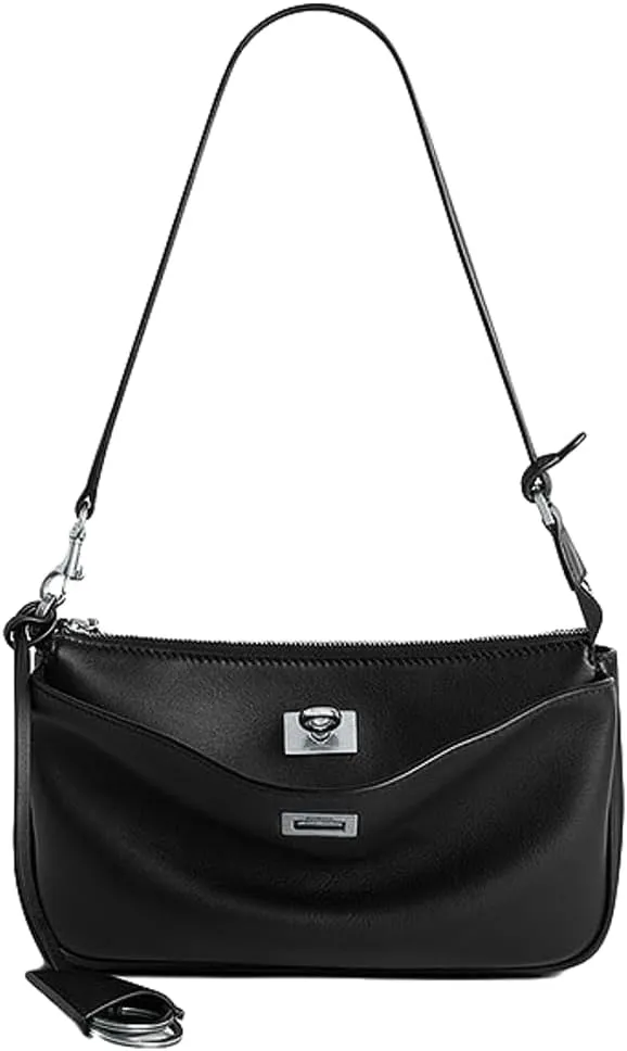 Soft Vegan Leather Shoulder Bag for Women Small Trendy Handbags Tote Purse Top Handle Satchels with Buckle 2025