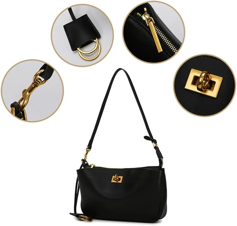 Soft Vegan Leather Shoulder Bag for Women Small Trendy Handbags Tote Purse Top Handle Satchels with Buckle 2025