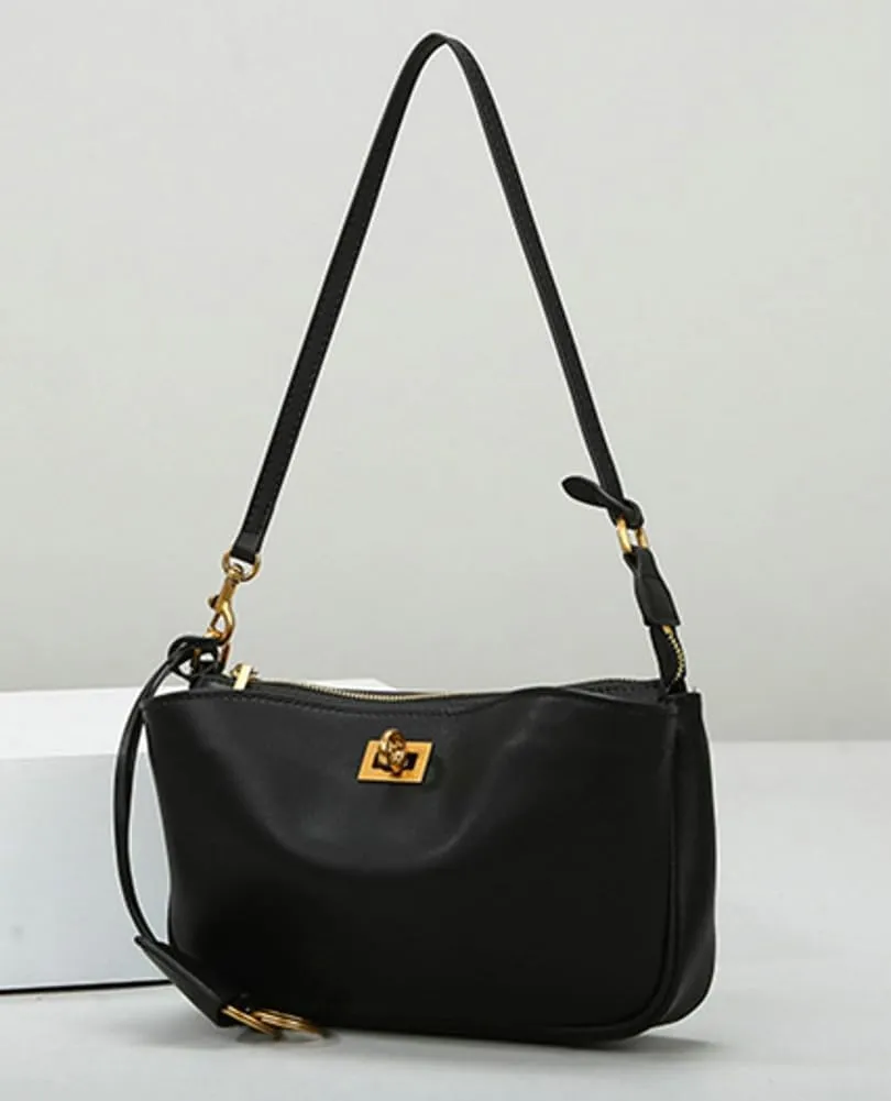 Soft Vegan Leather Shoulder Bag for Women Small Trendy Handbags Tote Purse Top Handle Satchels with Buckle 2025