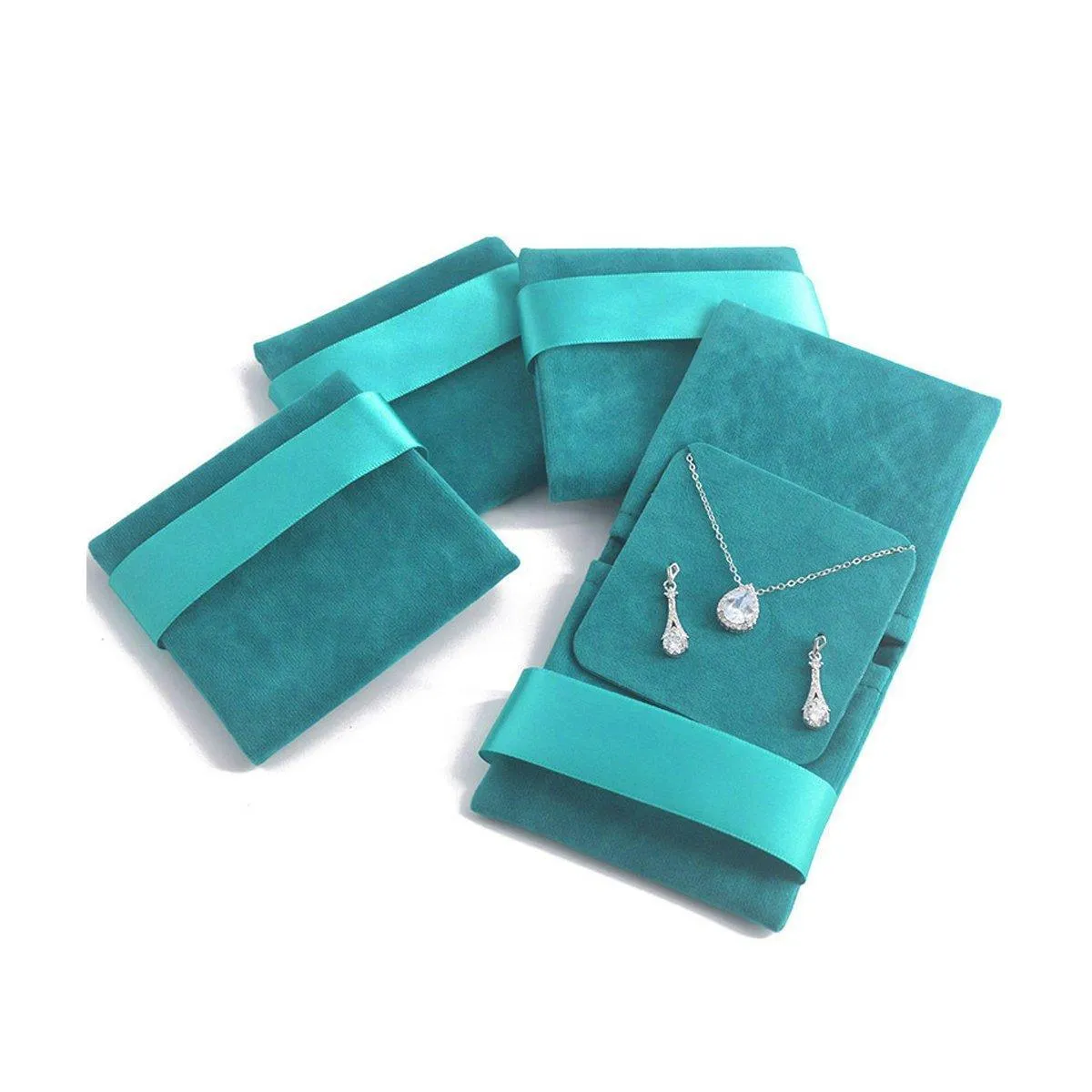 Soft Velvet Jewelry Bag 7Colors 5PCS