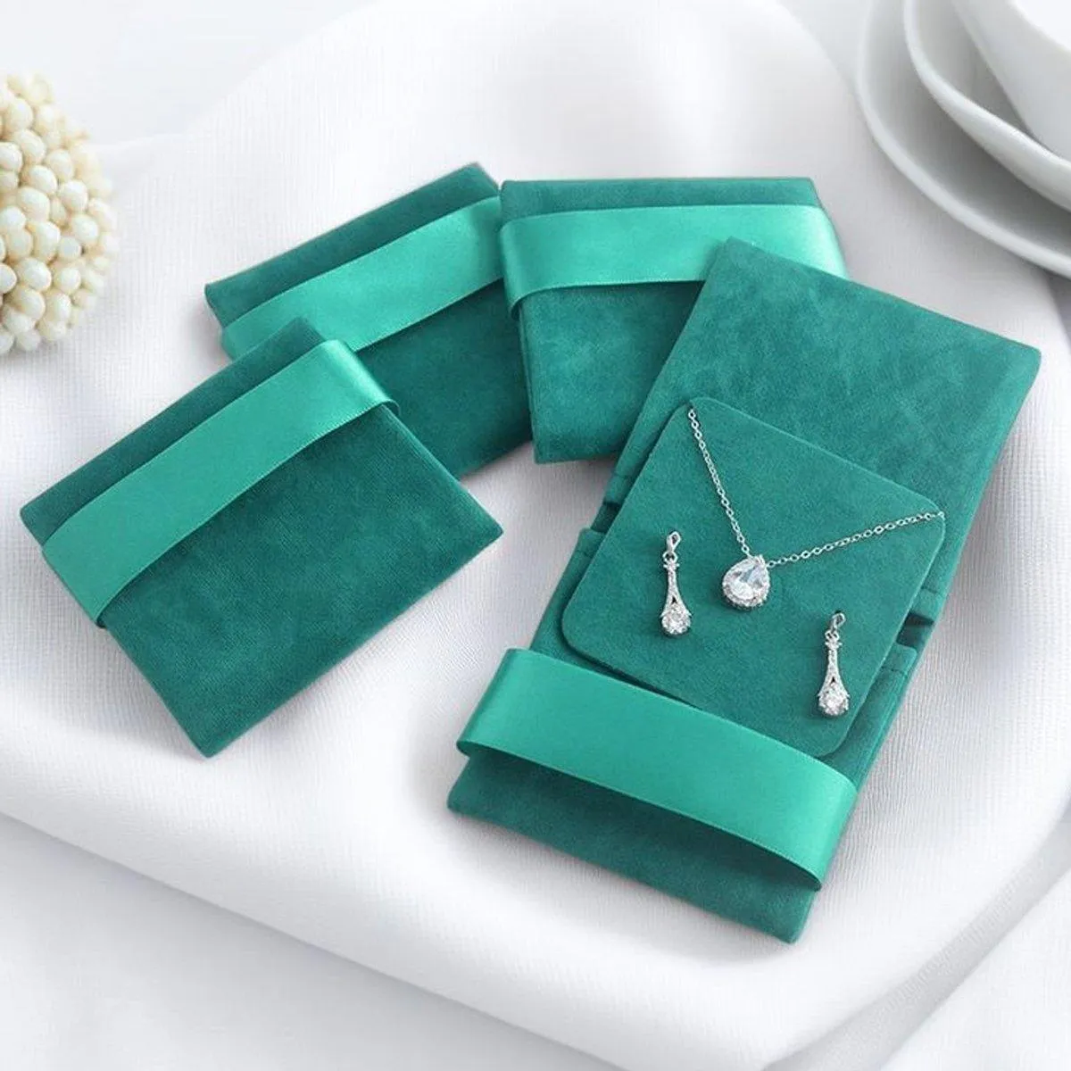 Soft Velvet Jewelry Bag 7Colors 5PCS