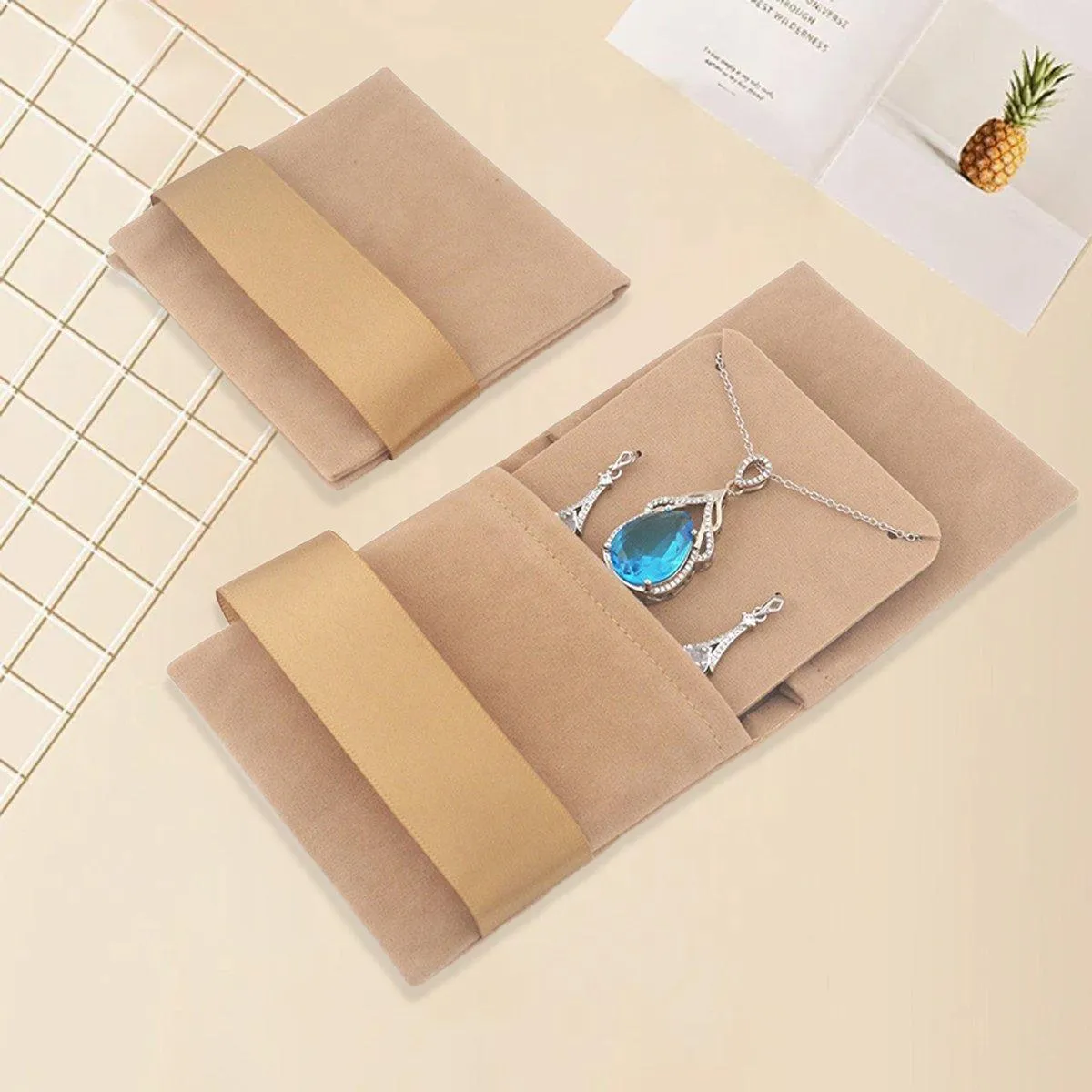 Soft Velvet Jewelry Bag 7Colors 5PCS
