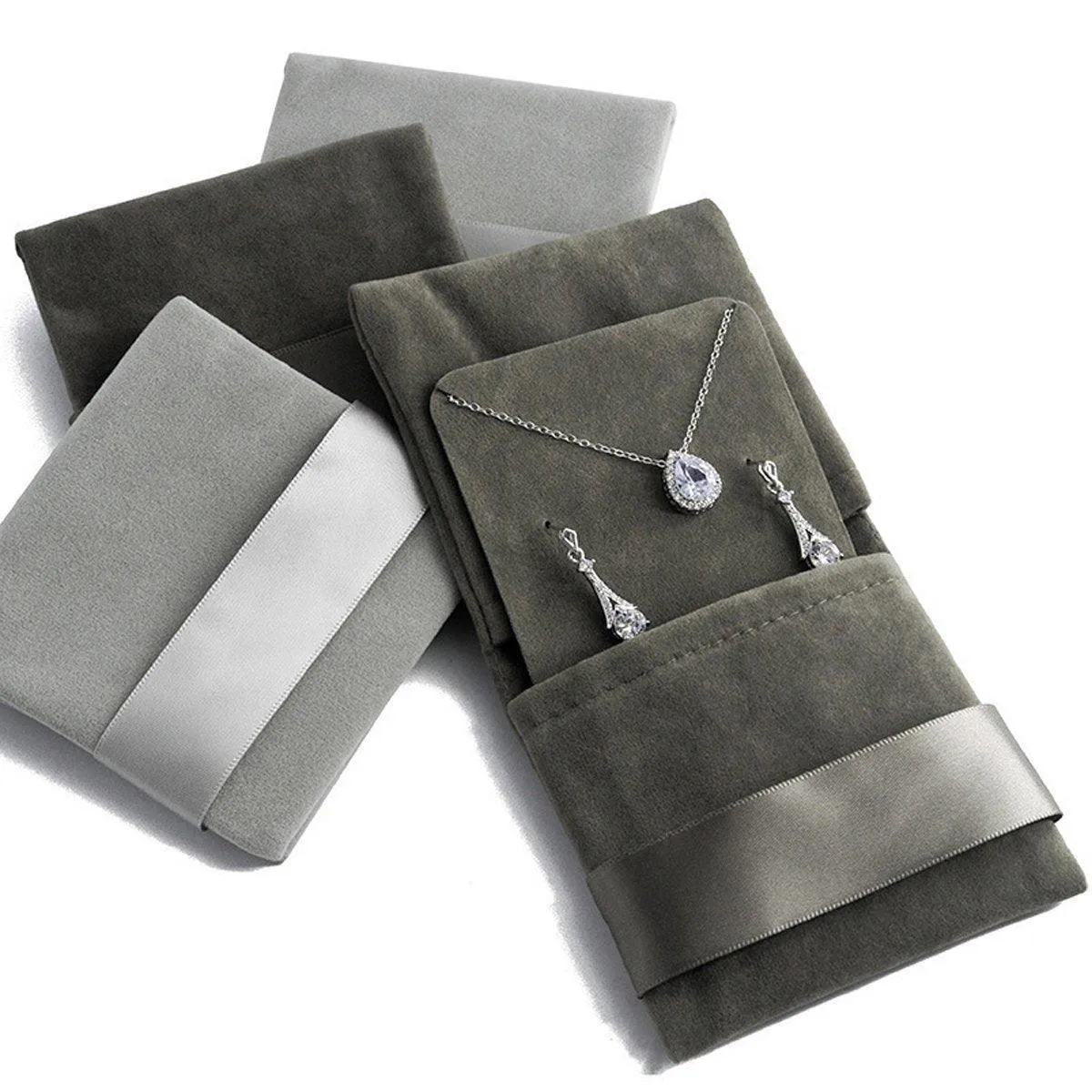 Soft Velvet Jewelry Bag 7Colors 5PCS