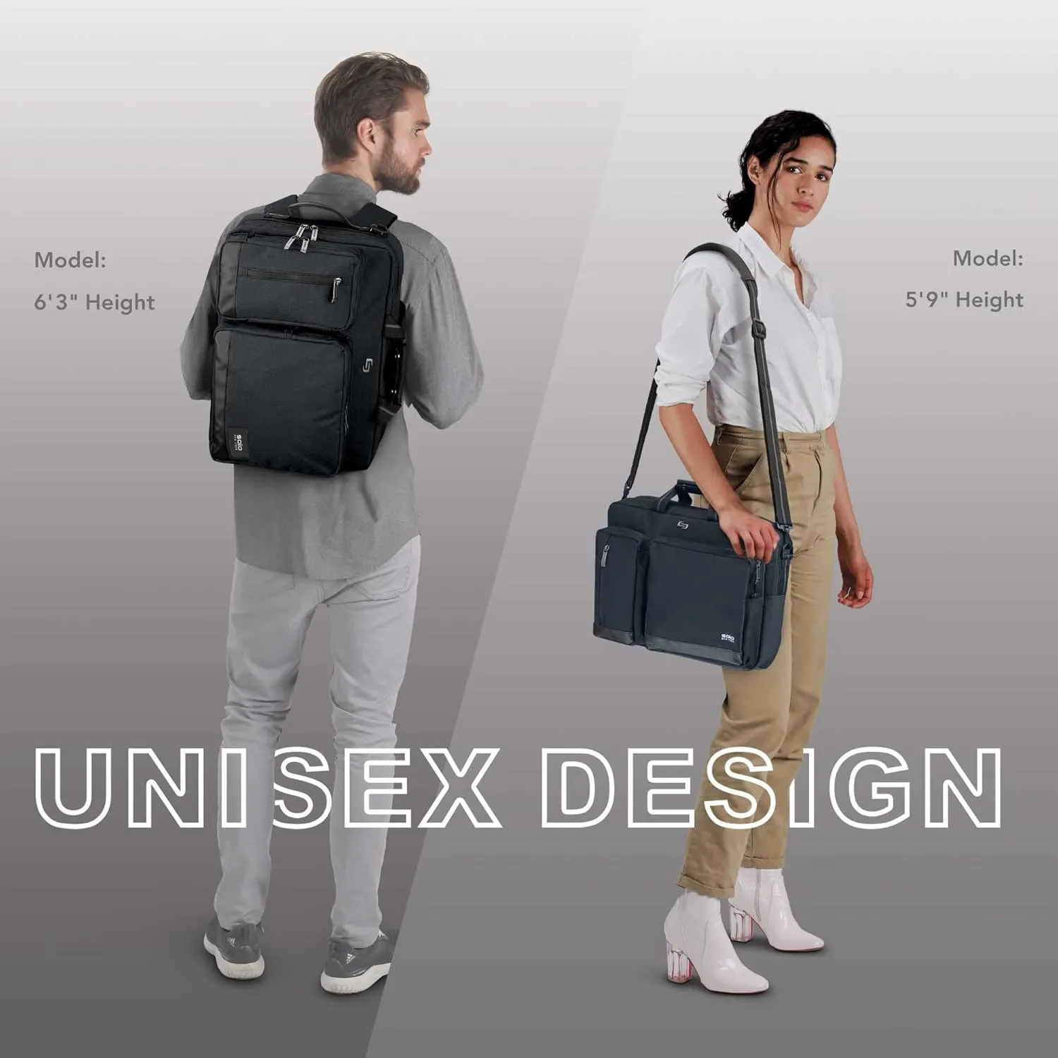 Solo New York Hybrid Briefcase Backpack - Laptop Carrying Bag, Fits 15.6" Computer, Brief for Travel & Work - Duane