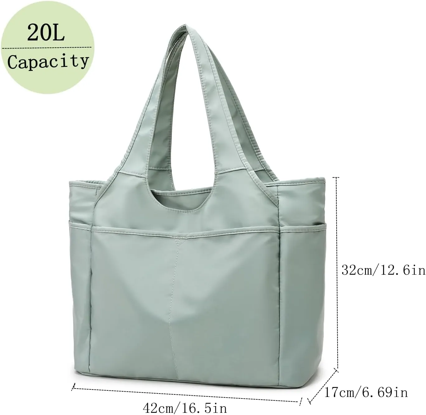 SOYMWIN Tote Bag for Women,Large Tote Bag with Compartments and Multiple Pockets,Quilted Shoulder Bag for Travel Work Sports