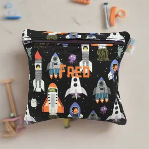 Space Ship Personalized Reusable Food Bag
