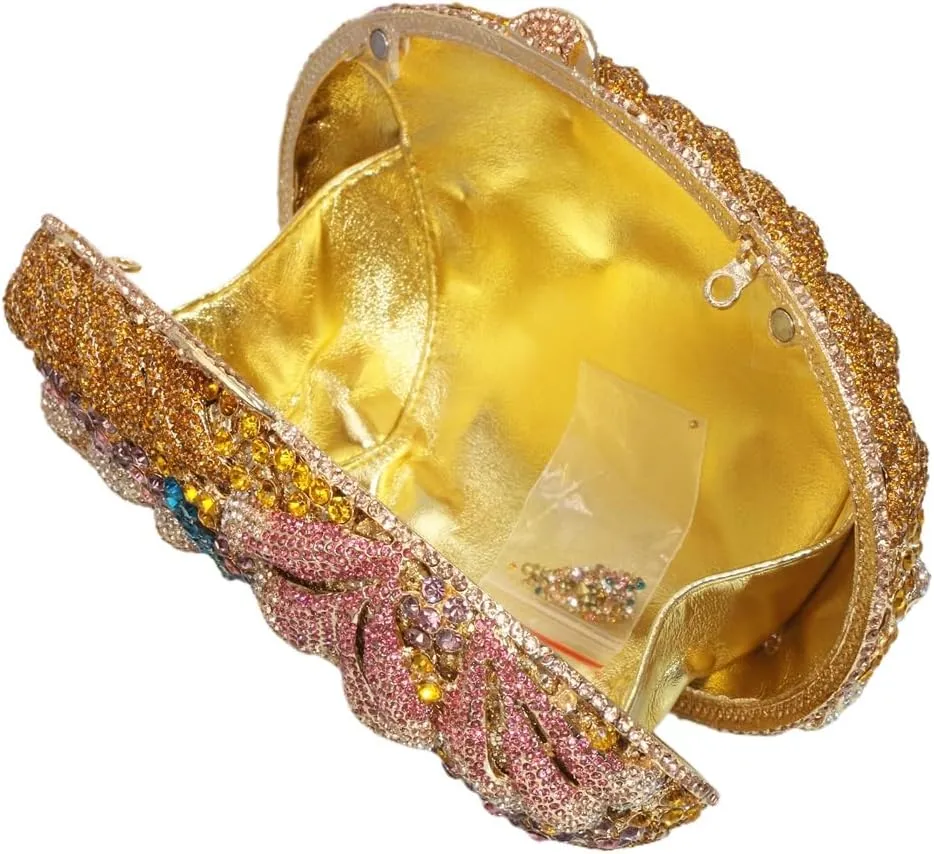 Sparkly Crystal Evening Clutch Luxury Flower Rhinestone Evening Bags Wedding Formal Party Handbags Purses