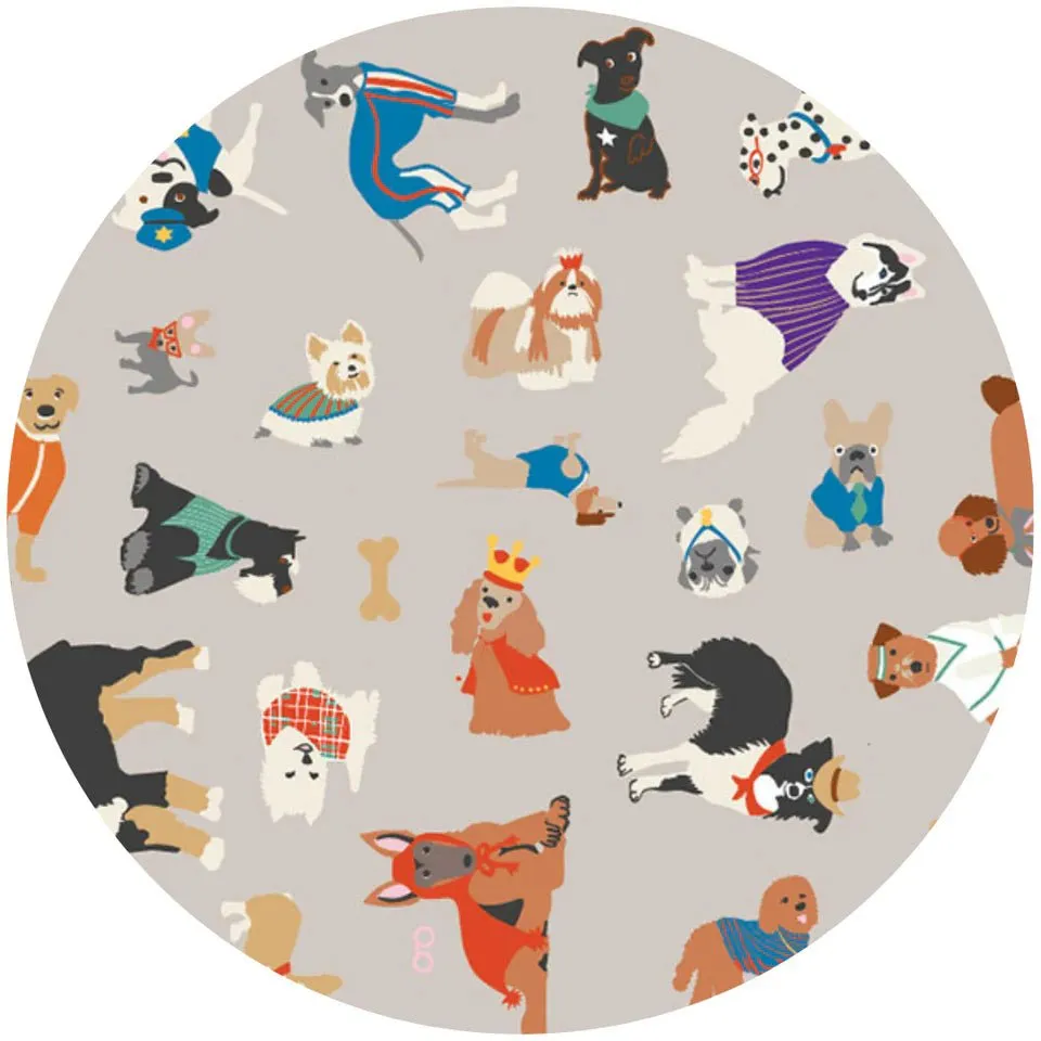 Splash Fabric Beach Dog Laminated Cotton