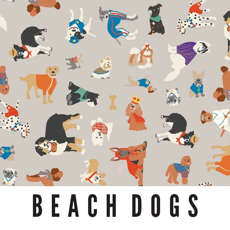 Splash Fabric Beach Dog Laminated Cotton