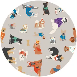 Splash Fabric Beach Dog Laminated Cotton