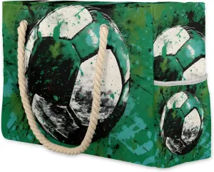 Splash Sorrer Large Beach Tote Bag Women Waterproof Sandproof Zipper Green Grunge Soccer Beach Bag for Pool Gym Grocery Travel with Wet Pocket