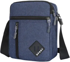 Spring Summer Winter Season Zipper Mens Mini Canvas Single Shoulder Side Bags Sport Messenger Bag Mini (Blue, One Size)