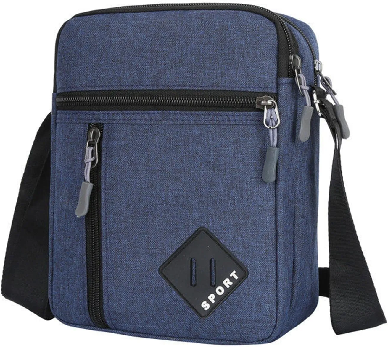 Spring Summer Winter Season Zipper Mens Mini Canvas Single Shoulder Side Bags Sport Messenger Bag Mini (Blue, One Size)