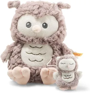 Steiff Ollie Owl, Premium Owl Musical Stuffed Animal, 0-6 or 6-12 Months, Baby Musical Toys, Baby Pull Toy for Babies, Soft Cuddly Friends (Rosé Brown, 8")
