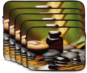 Stones and Spa Oil on The Wood Near a Pond Laptop Case 13 inch Portable Computer Sleeve Shockproof Fashion Laptop Bag for Women Men Briefcase