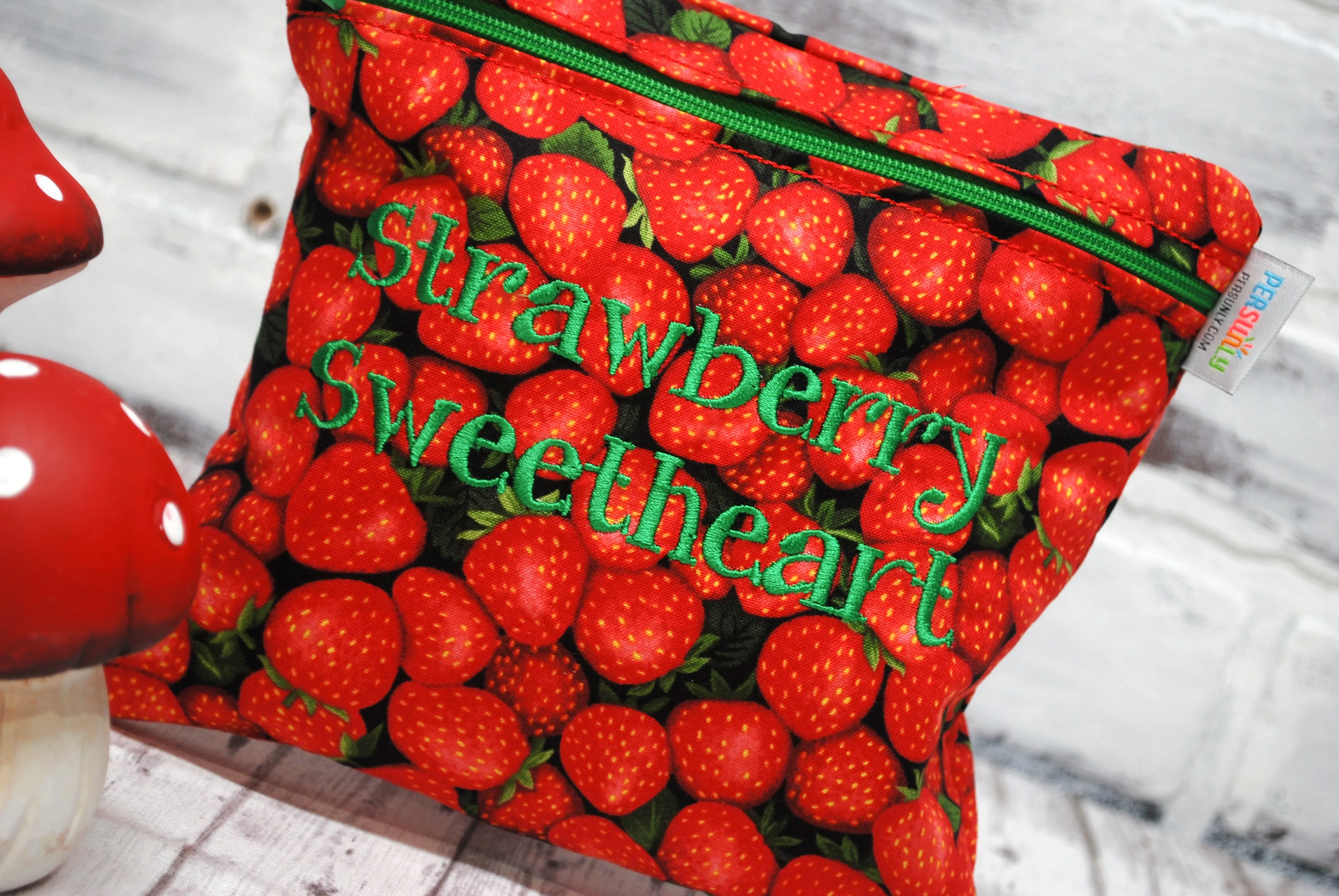 Strawberries Personalized Reusable Food Bag