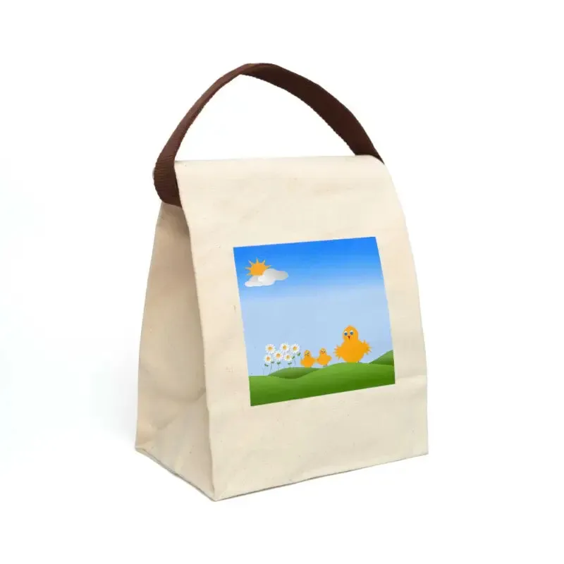 Stylish Canvas Lunch Bag with Birds in a Scenic View